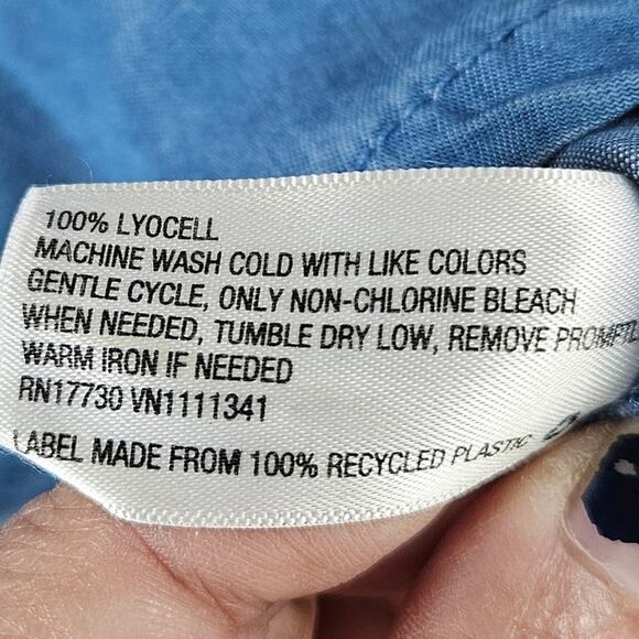 Merona Chambray Romper Womens XL Blue Casual Summer Minimalist Boho Time Capsule - Picture 4 of 9